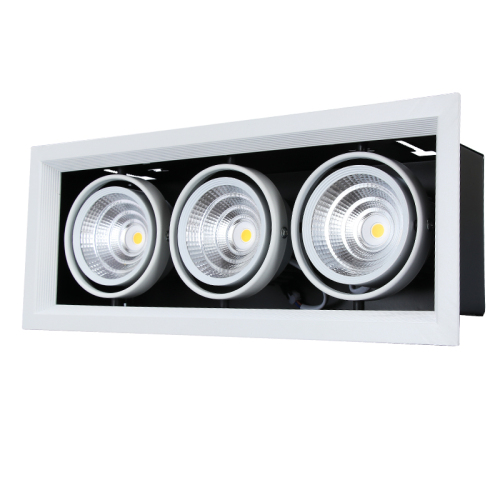 Φωτιστικό αλουμινίου 3 κεφαλών COB Led Grille Downlight