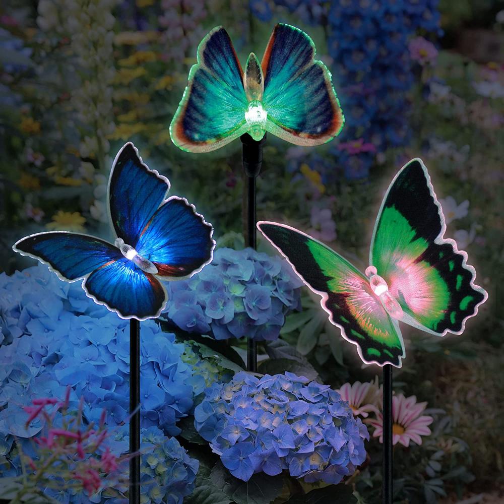 Luces de estaca de jardín de mariposa solar