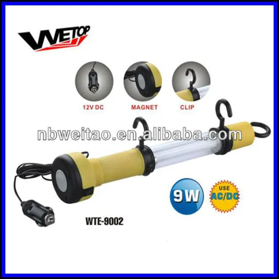 9W tube rechargeable portable magnectic working light