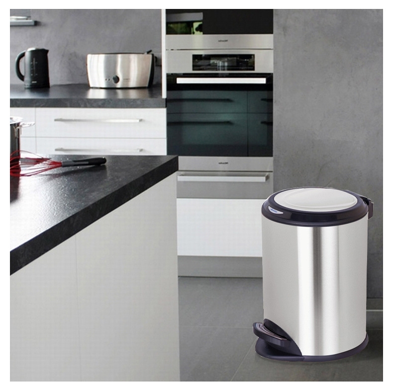 Stainless Steel Indoor Trash Can with Cover