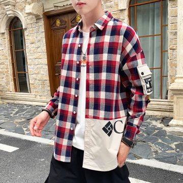 Men's casual plaid shirt