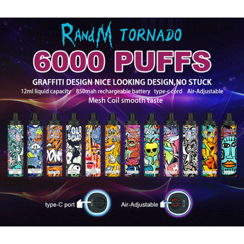 Borong Randm Tornado 7000 Puffs Vape Tiger Blood