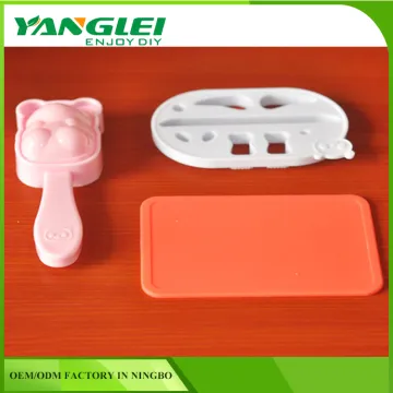 Bento Accessories Rice Ball Mold Onigiri Shaper and Dry Roasted Seaweed Cutter Set, Baby Panda