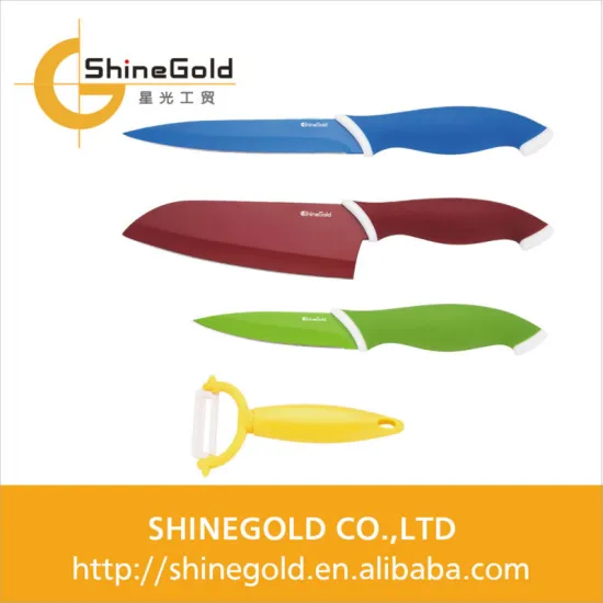 Color knife set with peeler