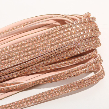 Factory Direct 4mm High Quality Crystal Rhinestone Strip Tube Rope for Shoe Decorations
