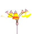 White floral five-head floor lamp