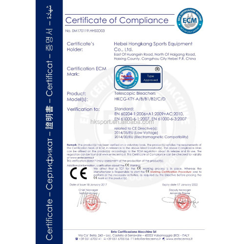 Front Mounted Folded Telescopic Bleachers Stadium Seat Chair