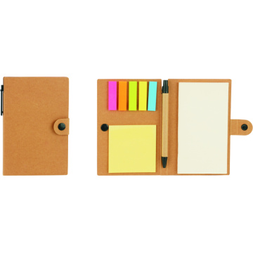 Cuaderno combinado con pegajoso y bolígrafo