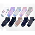 Candy-colored socks with geometric patterns