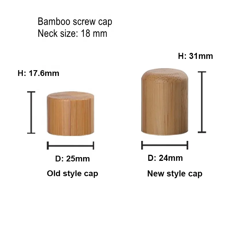 Boston Round Bottle Bamboo Caps