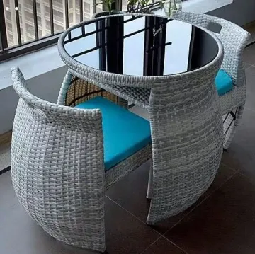 Outdoor Wicker Garden Patio Furniture Set for Balcony Dining