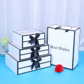 White and Black Magnetic Lid Box with Ribbon