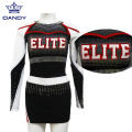 Custom Metallic Fabric Rhinestone Cheerleading Uniforms