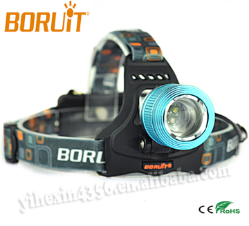 Newest Boruit Blue XRE White Light&Blue Light Zoom Hunting Headlamp Head Lamp