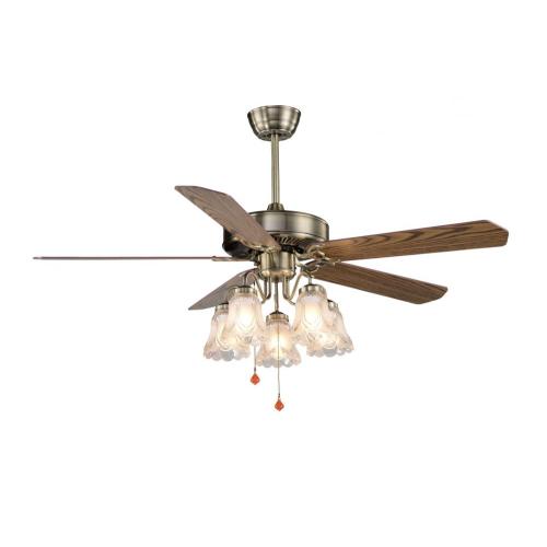 Decorative Ceiling Fans 5-Blades Classic Ceiling Fan with 5 Bulbs Manufactory