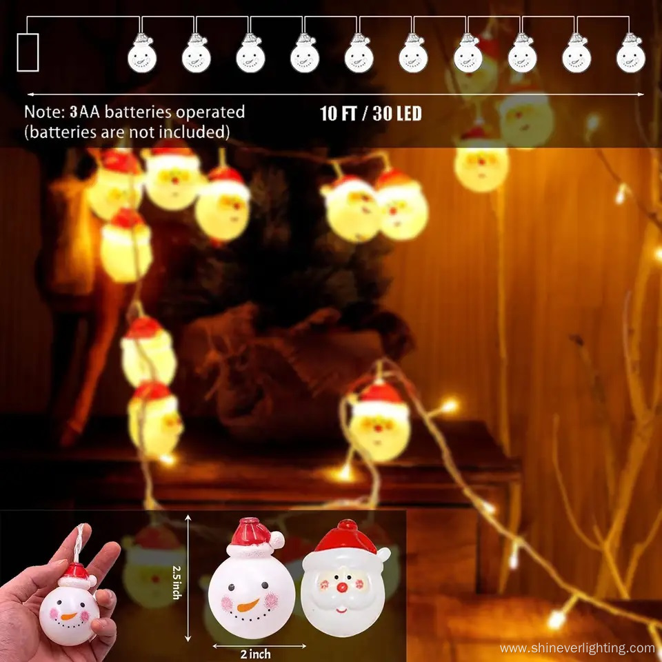 Christmas Home Decor Snowman Walking Stick String Lights