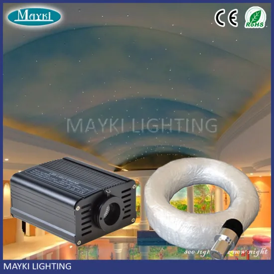 Optical fiber sky star ceiling light with RGB LED light source and mixed star colorful fiber