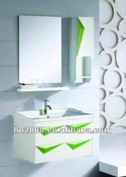 Modern color batroom PVC Wood cabinet vanity combo