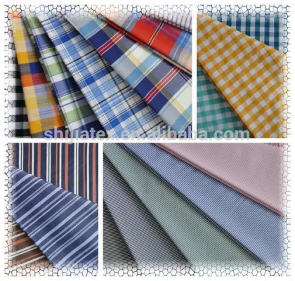 Poly cotton no shining yarn dyed woven fabric