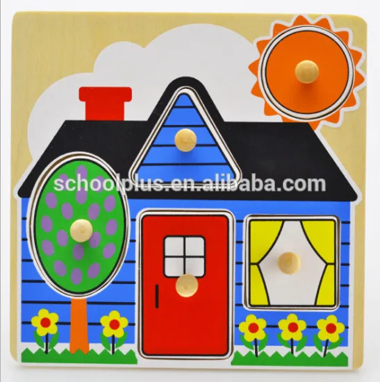 Wooden jigsaw learning shape puzzle educational toy for kids