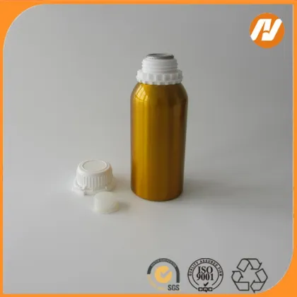Supply empty cheap golden 500ml fragrance essential aluminium bottle