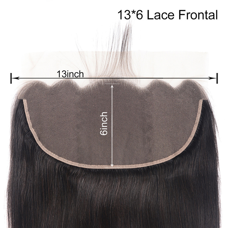 Brazilian Virgin Straight Hair Pre Plucked Long Deep Parting Middle 13x6 Lace Frontal 13 by 6 Size Hair Weave Bundles