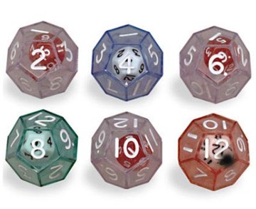 fashion resin 12 sided dice with little 12 sided dice inside