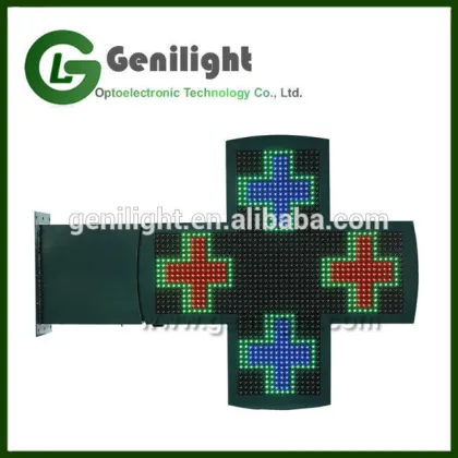 Green Color Attract Customers Green Led PHARMACY Cross Display Illuminated Sign