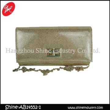 fashion design shoulder bag/smooth clutch bag/shinning glitter bag