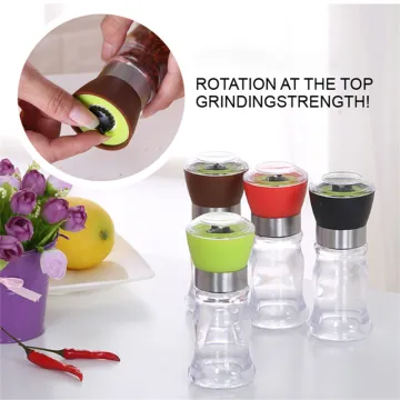 Salt And Pepper Mills Transparent Gravity Salt And Pepper Grinder Spice Molinillo Pimienta Pepper Mill Tool Kitchen Accessories