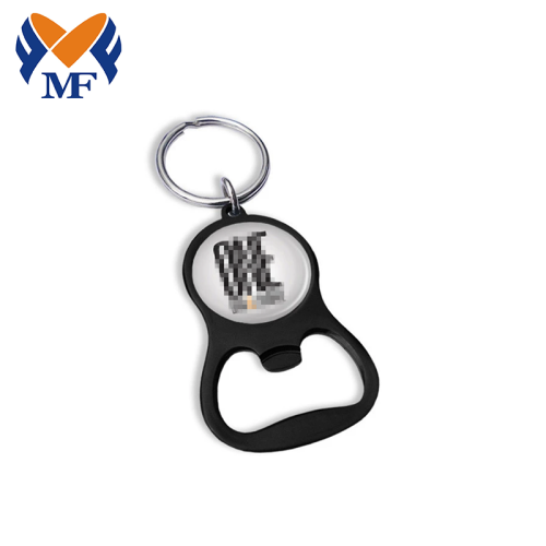 Metalen aangepaste logo mat zwarte flesopener