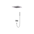 JASUPI 4 기능 레인 샤워 헤드 LED 천장 마운트 스퀘어 욕조 샤워 수도꼭지 시스템 온도 조절 욕실 샤워 세트