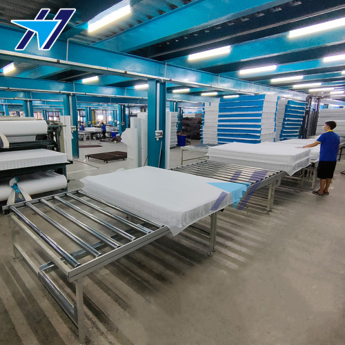 Mattress production roller conveyor