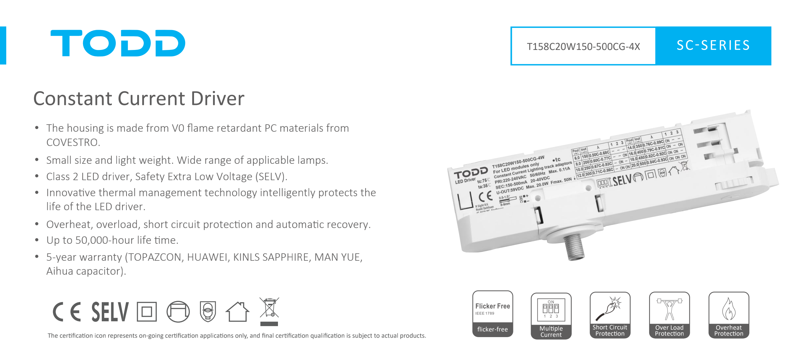 led driver T158C20W150-500CG-4X