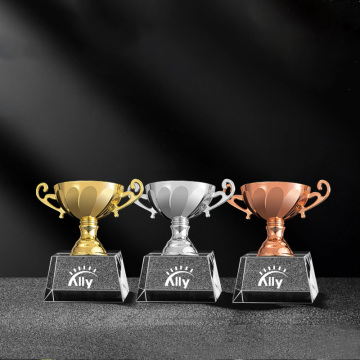 Crystal Trophies Gold Silver Bronze Awards for Youth