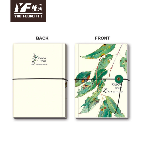 Cahier à couverture souple personnalisé style feuille verte