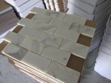 Italian Carrara Marble Subway Brick Mosaic Tile 2X4 Polished