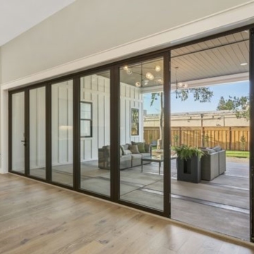 Black Aluminum Frame Glass Sliding Door for Apartments, Houses, Villas, Patios, and Balconies