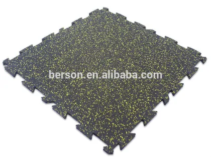 Noise reduction shock absorption easy install elastic gym rubber floor covering