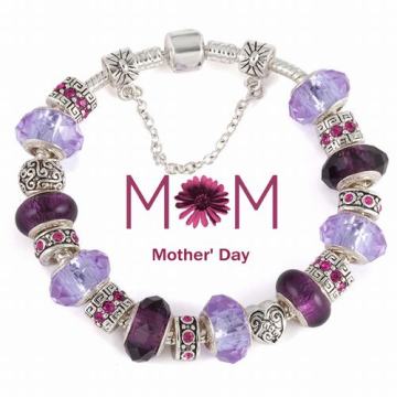 Mother's Day 925 Silver European Charm Bead Bracelet (G11)