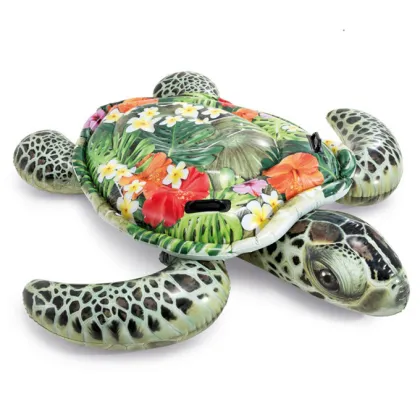 Intex 57555 Realistic Sea Turtle Ride-On Inflatable Toy for Baby Pools