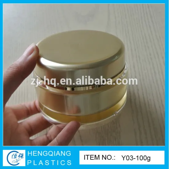 gold color 100ml round acrylic jar for body butter