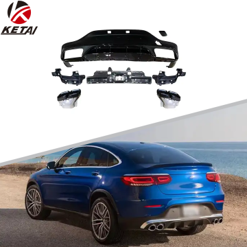 Diffuseur de pare-chocs arrière de style GLC43 avec conseils pour Benz C253 AMG Coupé 2019+ "pourrait être raccourci à:" AMG Coupé Bumper Diffuseur pour Benz C253 2019+