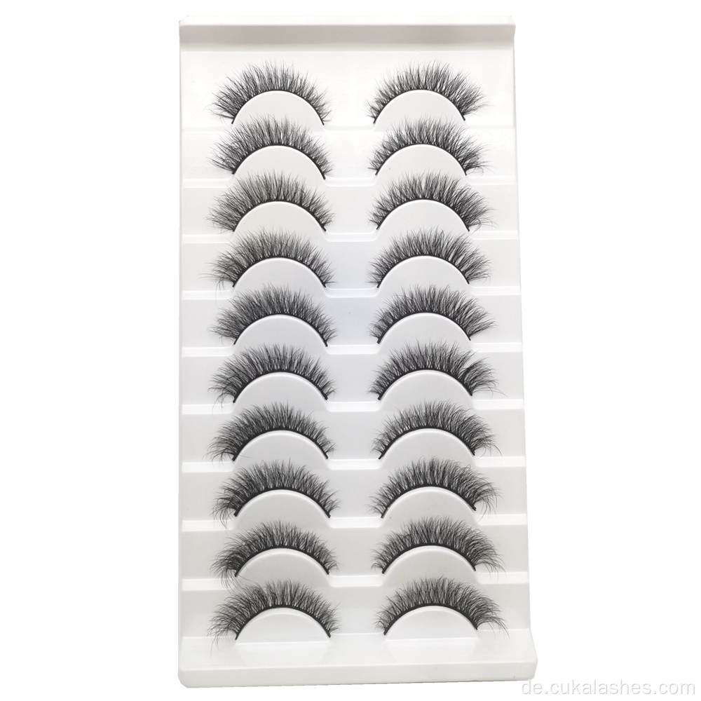 natürlich aussehende 10 Paar Wispy Wimpern