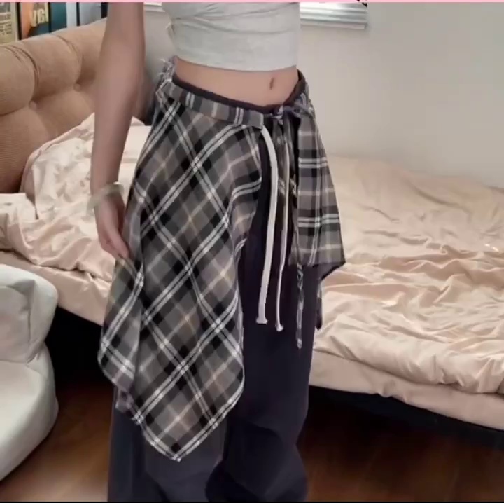 Blue Checkered Waist Accessories for Women