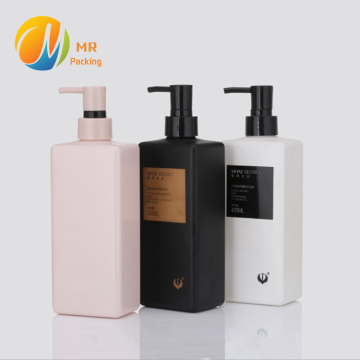 Wholesale Empty Square Plastic Pet Shampoo and Conditioner Bottles in Pink/Black/White 500ml