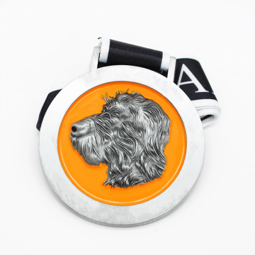 Custom silver zinc alloy enamel color club medal