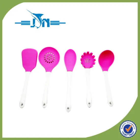 Plastic silicone kitchen utensil set