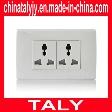 Two Gang Multifuction Three Hole Socket
