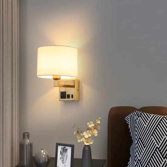 Creative Fabric Wall Light with AC Outlet and USB Charging Ports for Hotels and Bedrooms